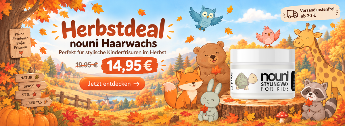 nouni Haarwachs für Kinder im Herbstdeal für 14,95 € mit niedlichen Waldtieren und versandkostenfreier Lieferung ab 30 €